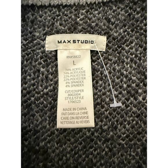 NWOT Max Studio Gray Aztec Print Duster Cardigan Sweater Women's Size Large - Picture 4 of 4